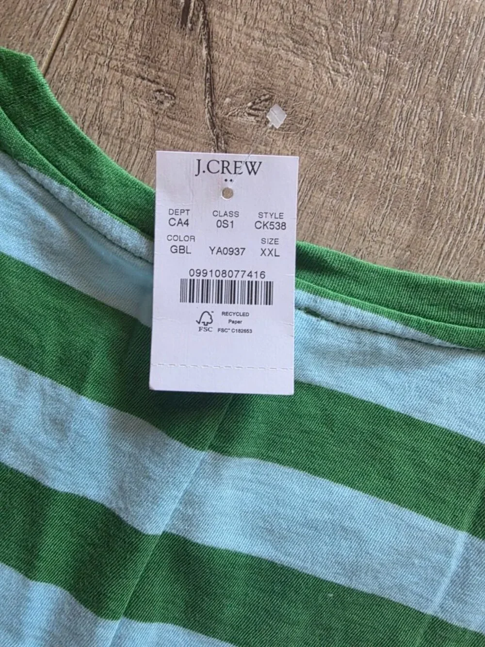 J.Crew Midi Dress Womens XXL Green Blue Striped Summer Resort Effortless CK538 - Picture 8 of 8